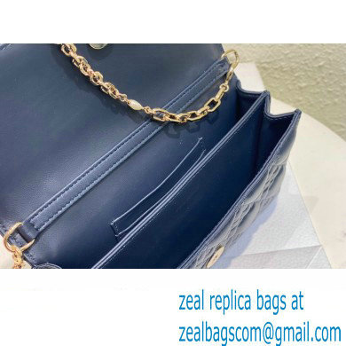 Miss Dior Mini Bag in Cannage Lambskin Navy Blue with Removable jewel chain 2024