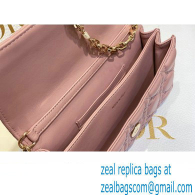 Miss Dior Mini Bag in Cannage Lambskin Pink with Removable jewel chain 2024