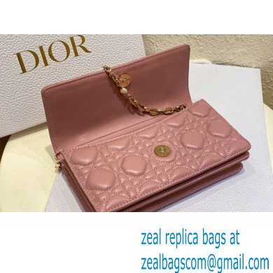 Miss Dior Mini Bag in Cannage Lambskin Pink with Removable jewel chain 2024