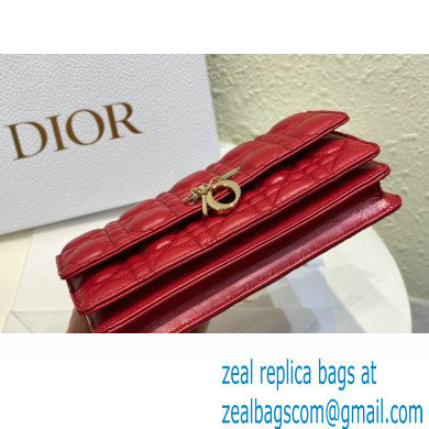 Miss Dior Mini Bag in Cannage Lambskin Red with Removable jewel chain 2024 - Click Image to Close