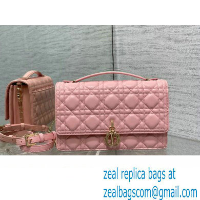 Miss Dior Top Handle Bag in Melocoton Pink Cannage Lambskin 2023 - Click Image to Close