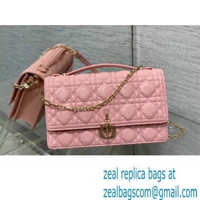 Miss Dior Top Handle Bag in Melocoton Pink Cannage Lambskin 2023