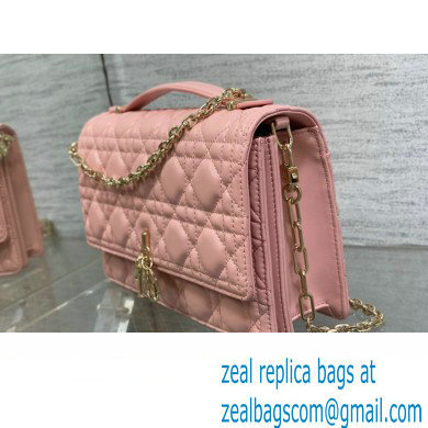 Miss Dior Top Handle Bag in Melocoton Pink Cannage Lambskin 2023