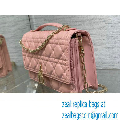 Miss Dior Top Handle Bag in Melocoton Pink Cannage Lambskin 2023