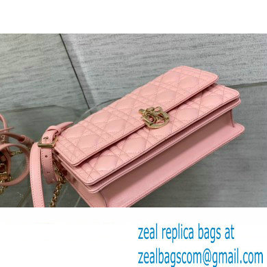 Miss Dior Top Handle Bag in Melocoton Pink Cannage Lambskin 2023