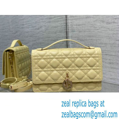 Miss Dior Top Handle Bag in Pastel Yellow Cannage Lambskin 2023