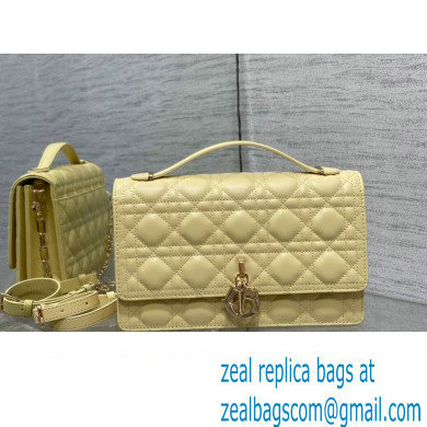 Miss Dior Top Handle Bag in Pastel Yellow Cannage Lambskin 2023 - Click Image to Close