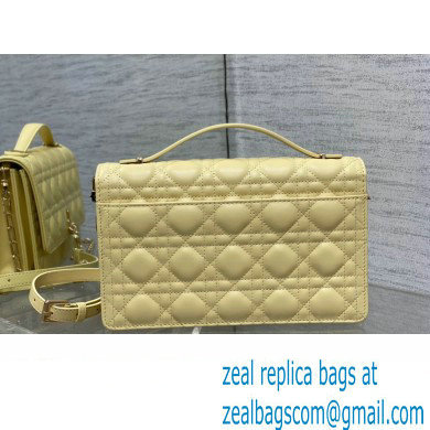 Miss Dior Top Handle Bag in Pastel Yellow Cannage Lambskin 2023