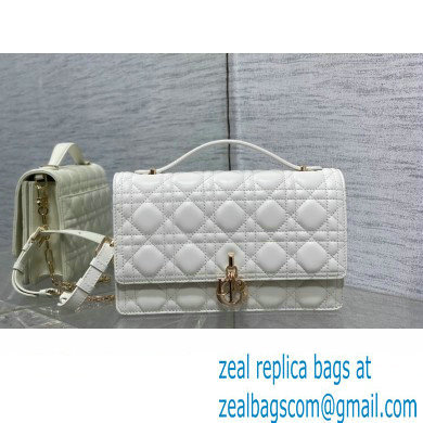 Miss Dior Top Handle Bag in white Cannage Lambskin 2023 - Click Image to Close