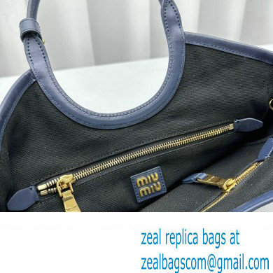 Miu Miu IVY Corduroy Small Tote bag 5BA284 Blue - Click Image to Close