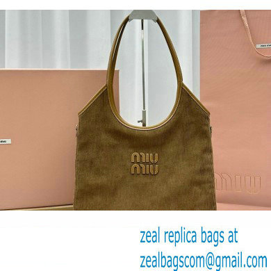 Miu Miu IVY Corduroy bag 5BG231 Brown - Click Image to Close