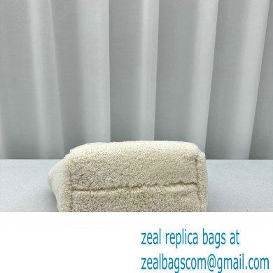 Miu Miu IVY Shearling Small Tote bag 5BA284 White - Click Image to Close
