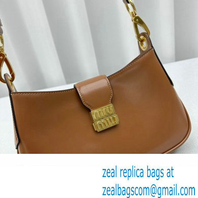 Miu Miu Leather Hobo bag 5BC151 Brown 2023
