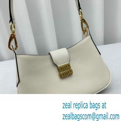 Miu Miu Leather Hobo bag 5BC151 White 2023