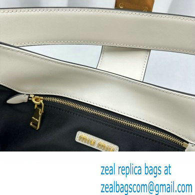 Miu Miu Leather Hobo bag 5BC151 White 2023 - Click Image to Close