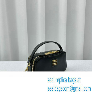 Miu Miu Leather shoulder bag 5BH229 Black 2024