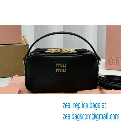 Miu Miu Leather shoulder bag 5BH229 Black 2024 - Click Image to Close