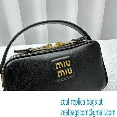 Miu Miu Leather shoulder bag 5BH229 Black 2024 - Click Image to Close