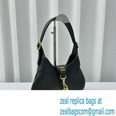 Miu Miu Madras Leather Hobo bag 5BC157 Black 2023