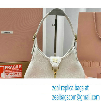 Miu Miu Madras Leather Hobo bag 5BC157 White 2023