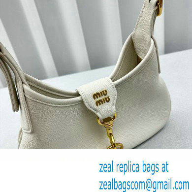Miu Miu Madras Leather Hobo bag 5BC157 White 2023 - Click Image to Close