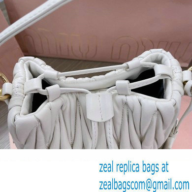 Miu Miu Matelasse nappa leather Bucket Bag 5BE084 White