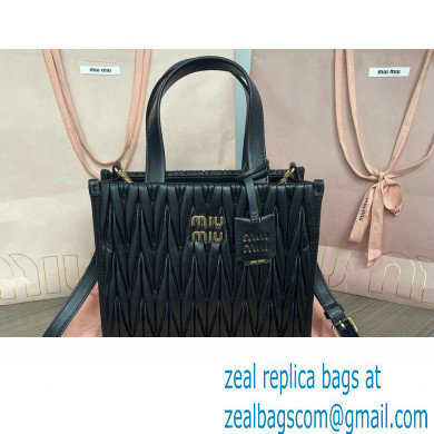 Miu Miu Matelasse nappa leather Handbag 5BG263 Black