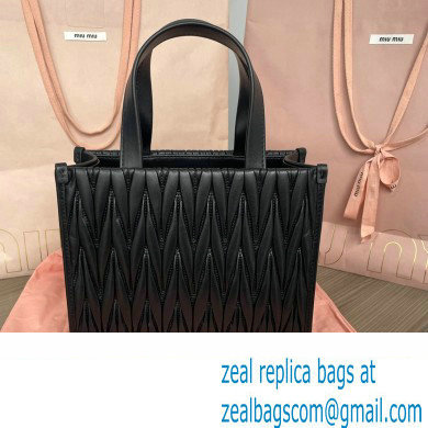 Miu Miu Matelasse nappa leather Handbag 5BG263 Black - Click Image to Close