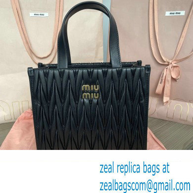 Miu Miu Matelasse nappa leather Handbag 5BG263 Black