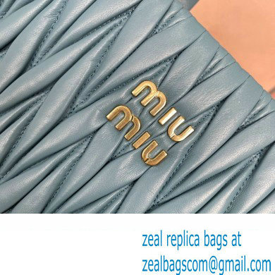 Miu Miu Matelasse nappa leather Handbag 5BG263 Blue - Click Image to Close