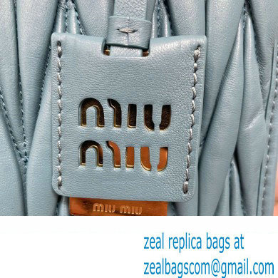 Miu Miu Matelasse nappa leather Handbag 5BG263 Blue - Click Image to Close