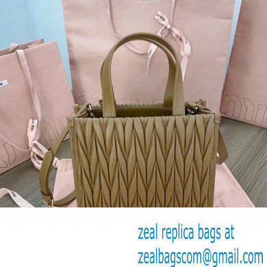 Miu Miu Matelasse nappa leather Handbag 5BG263 Brown - Click Image to Close