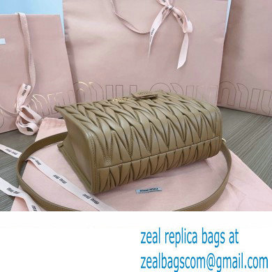 Miu Miu Matelasse nappa leather Handbag 5BG263 Brown - Click Image to Close