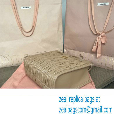 Miu Miu Matelasse nappa leather Handbag 5BG263 Nude - Click Image to Close