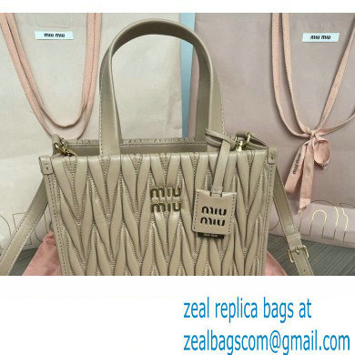 Miu Miu Matelasse nappa leather Handbag 5BG263 Nude