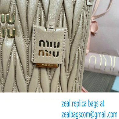 Miu Miu Matelasse nappa leather Handbag 5BG263 Nude - Click Image to Close