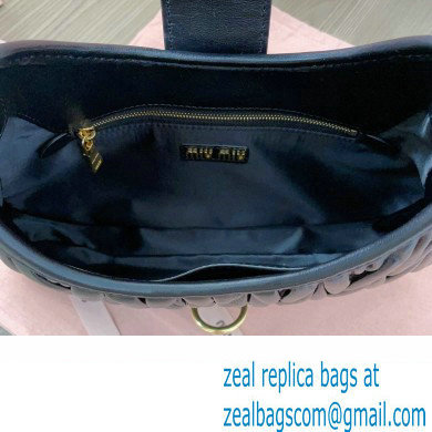 Miu Miu Matelasse nappa leather Hobo bag 5BC157 Black - Click Image to Close