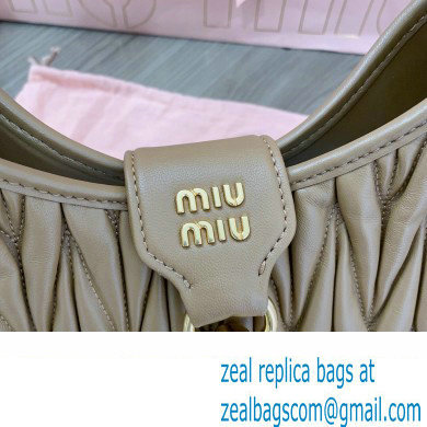 Miu Miu Matelasse nappa leather Hobo bag 5BC157 Brown - Click Image to Close