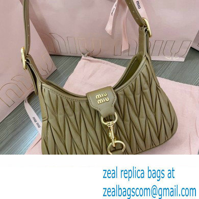 Miu Miu Matelasse nappa leather Hobo bag 5BC157 Brown - Click Image to Close