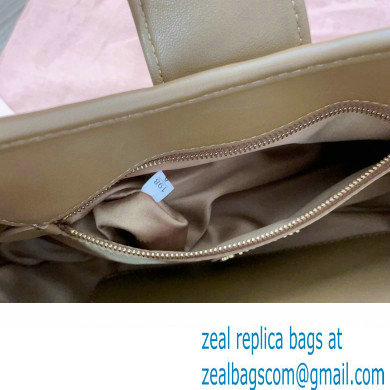 Miu Miu Matelasse nappa leather Hobo bag 5BC157 Brown - Click Image to Close