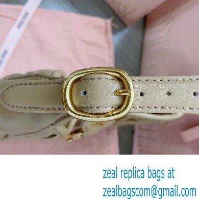 Miu Miu Matelasse nappa leather Hobo bag 5BC157 Nude - Click Image to Close