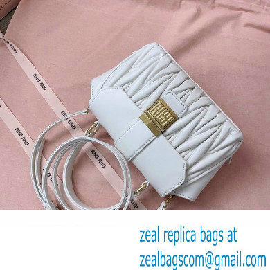 Miu Miu Matelasse nappa leather Mini Bag 5BP083 White