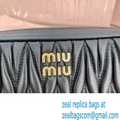 Miu Miu Matelasse nappa leather Pouch bag 5NE846 Black - Click Image to Close