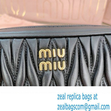 Miu Miu Matelasse nappa leather Pouch bag 5NE846 Black