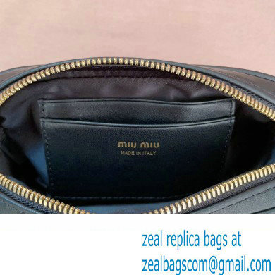 Miu Miu Matelasse nappa leather Pouch bag 5NE846 Black