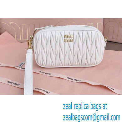 Miu Miu Matelasse nappa leather Pouch bag 5NE846 White - Click Image to Close