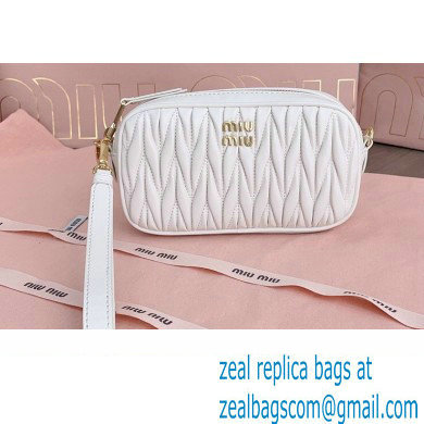 Miu Miu Matelasse nappa leather Pouch bag 5NE846 White