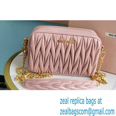 Miu Miu Matelasse nappa leather Shoulder bag 5BH118B Pink