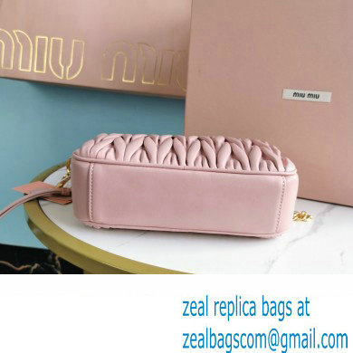 Miu Miu Matelasse nappa leather Shoulder bag 5BH118B Pink - Click Image to Close