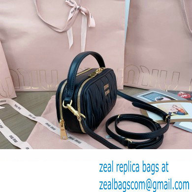 Miu Miu Matelasse nappa leather Shoulder bag 5BH229 Black - Click Image to Close